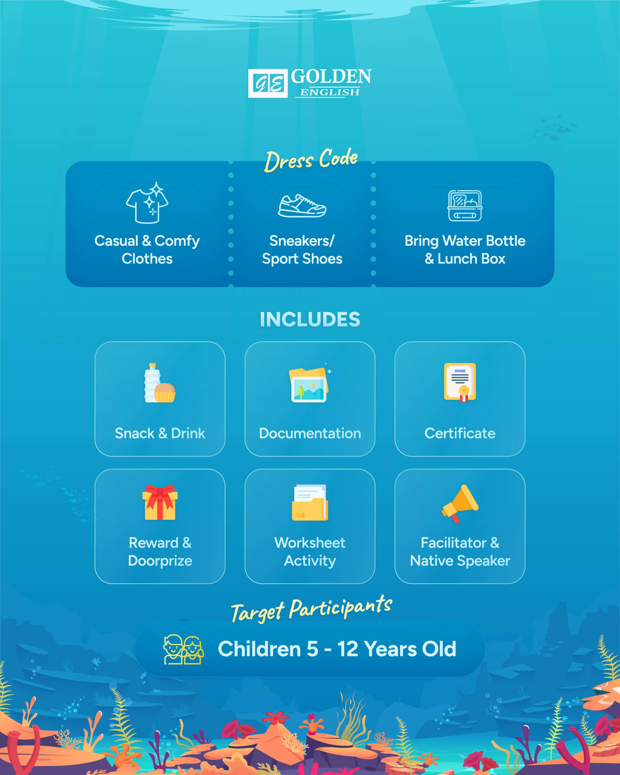 Poster Golden EduVenture di BXSEA Aquarium, Bintaro Jaya Xchange Mall Tangerang Selatan, Sabtu 6 Juni 2026, pukul 08.00 sampai 13.00 WIB